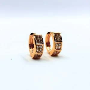 Premium Gold Plated CZ Hoop Earrings for Women – Traditional Luxury Jewelry