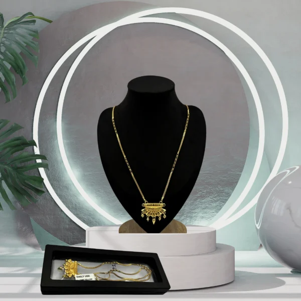 Elegant Aureza Gold-Plated Mangalsutra with Modern Pendant Design – Premium Finish